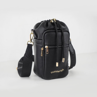 Black water bottle bag