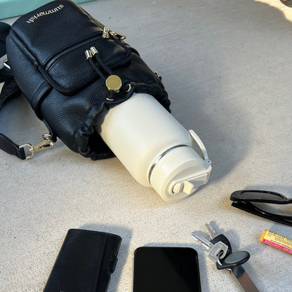 Black water bottle bag