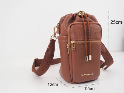 Brown water bottle bag measurements