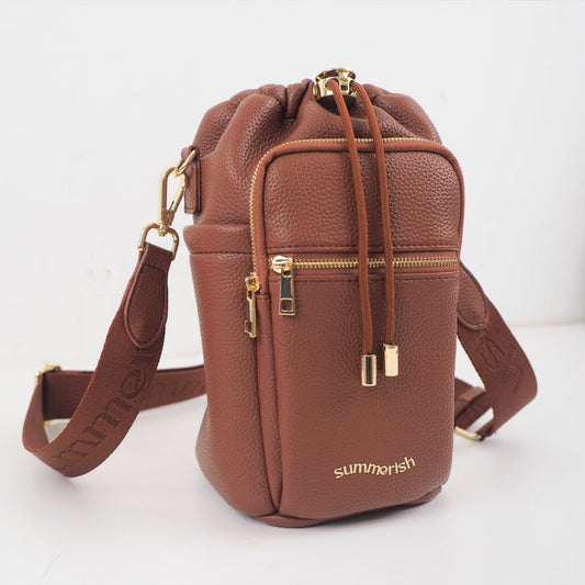 Water Bottle Bag - Chestnut Brown